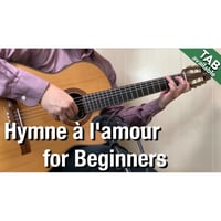 Hymne à l'amour -Edith Piaf for Beginners [Level A] (Fingerstyle guitar)