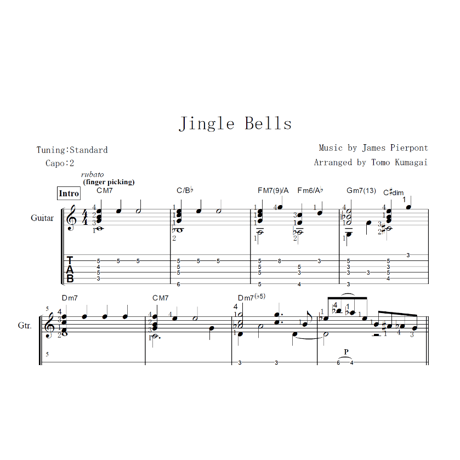 Jingle Bells - Christmas Song[Level B](Flatpicking guitar solo)
