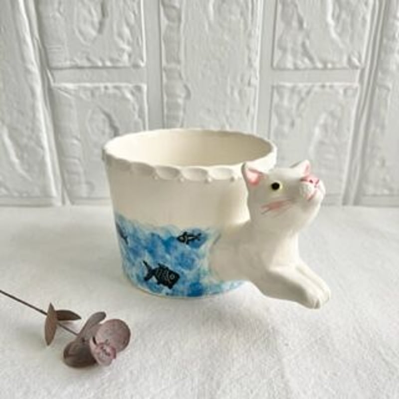 sugar poppo 陶器 カップ ハンドメイド リスどんぐりマグカップ