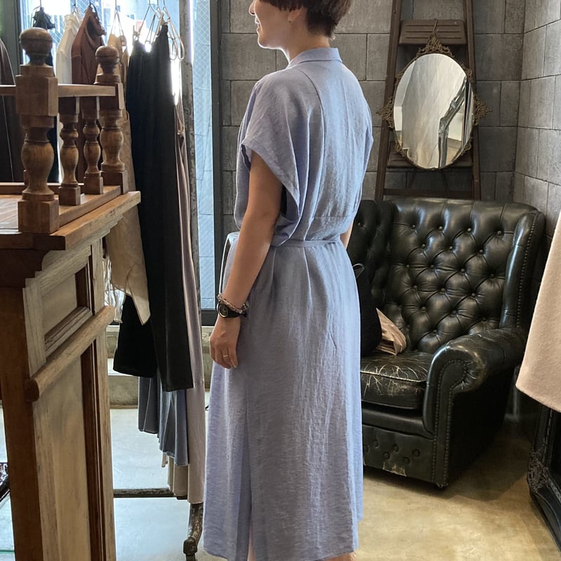 polka dot soielle 2024 SS シアーシルクローブワンピース〈シーブルー