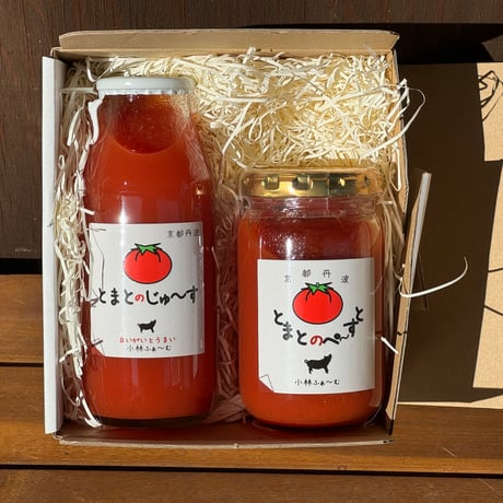 【ギフトセット】とまとのじゅ～す180ml１本＆とまとのぺ～すと150ｇ１本