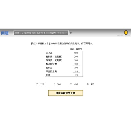 【情報処理試験 解説】損益分岐点売上高