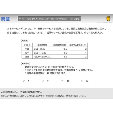 【情報処理試験 解説】シフトの割当て
