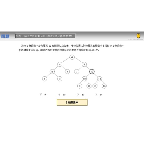 【情報処理試験 解説】２分探索木