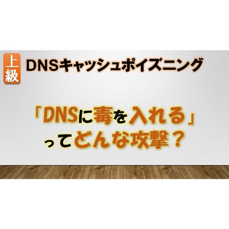 DNSキャッシュポイズニング編（Webシステムへの攻撃の話）