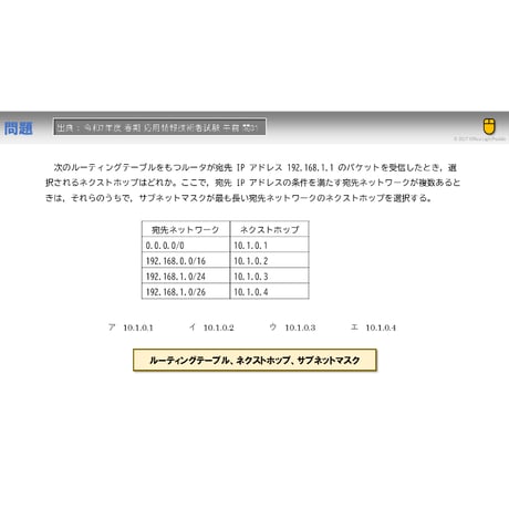 【情報処理試験 解説】ルーティングテーブル