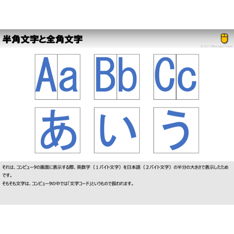 半角文字と全角文字の話