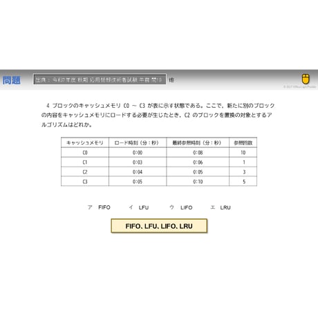 【情報処理試験 解説】FIFO、LFU、LIFO、LRU
