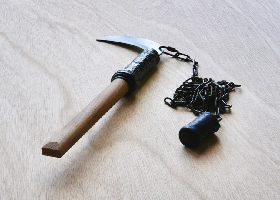 鎖鎌とハンマー　千日鎌　武具　古物 鎖鎌とハンマー 千日鎌 武具 古物