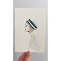 今日のドローイング no 21 color 帽子:背のび