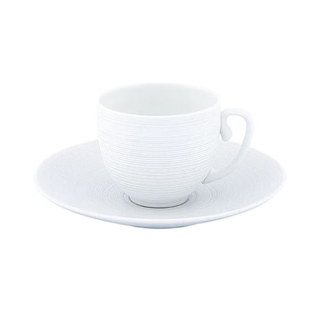 [ J.L Coquet - ジャン・ルイ・コケ ] < Hémisphère - エミスフェール >   コーヒーカップ＆ソーサー 12cl  ホワイトサテン