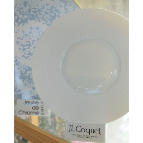 [ J.L Coquet - ジャン・ルイ・コケ ] < Hémisphère - エミスフェール >  ディナープレート 27cm  ホワイトサテン