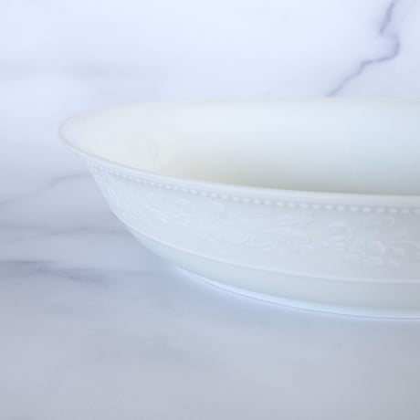 [ J.L Coquet - ジャン・ルイ・コケ ] < Georgia - ジョージア > 　オーバル深皿 24cm x 19cm　ホワイトサテン