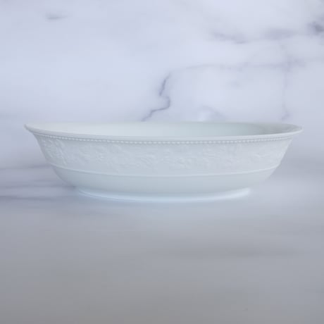 [ J.L Coquet - ジャン・ルイ・コケ ] < Georgia - ジョージア > 　オーバル深皿 24cm x 19cm　ホワイトサテン
