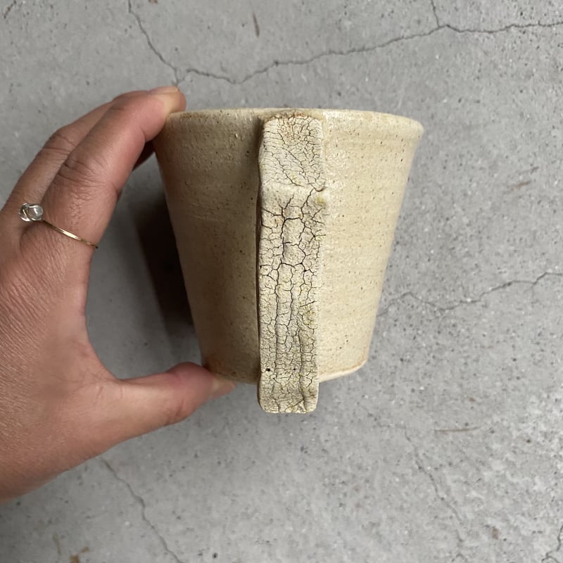 岩田圭介 灰釉マグカップ （角）① | hisoca