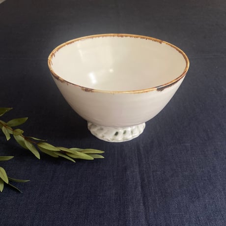 田屋道子　カフェオレボウル　白マット
