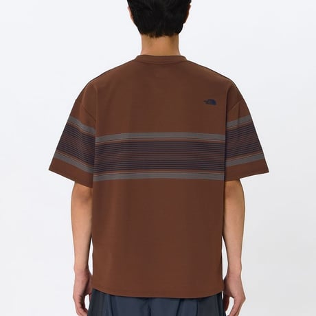 ショートスリーブフリーランパネルボーダークルー（メンズ）/ ノースフェイス THE NORTH FACE