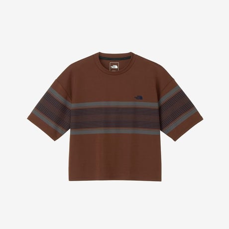ショートスリーブフリーランパネルボーダークルー（レディース）/ ノースフェイス THE NORTH FACE