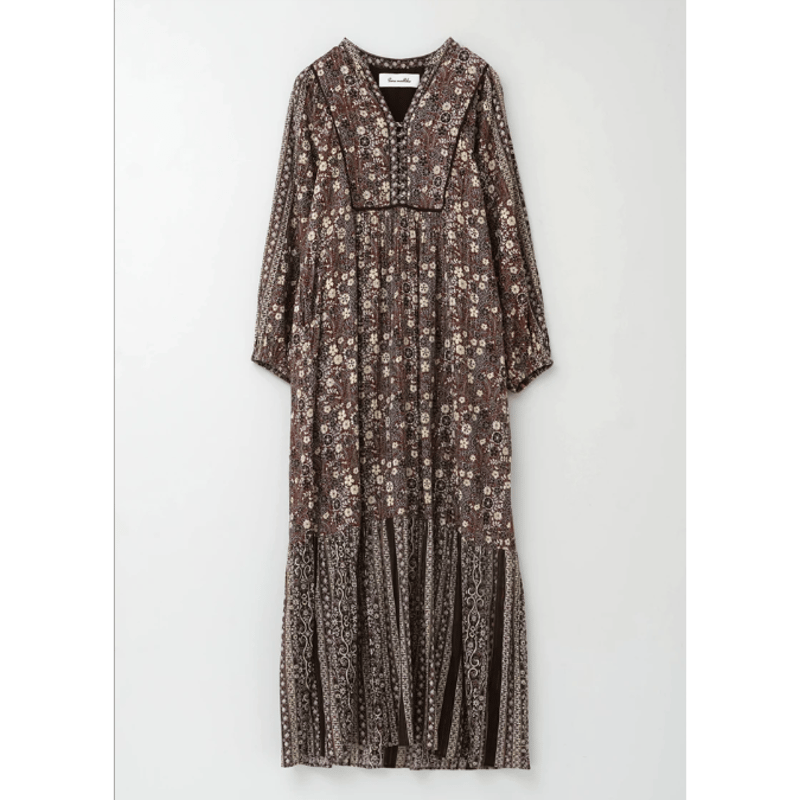 Cotton Jacquard Flower Print Yoke Dress（ウィメンズ）/