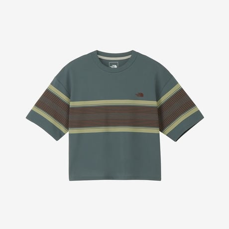 ショートスリーブフリーランパネルボーダークルー（レディース）/ ノースフェイス THE NORTH FACE