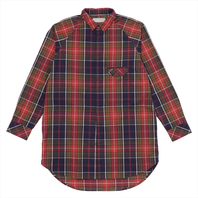 タータンチェックのロングシャツ / AXESQUIN ELEMENTS アクシーズ