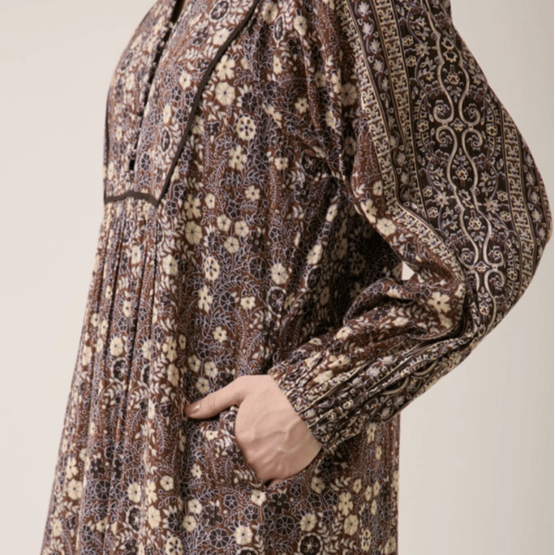 Cotton Jacquard Flower Print Yoke Dress（ウィメンズ）/
