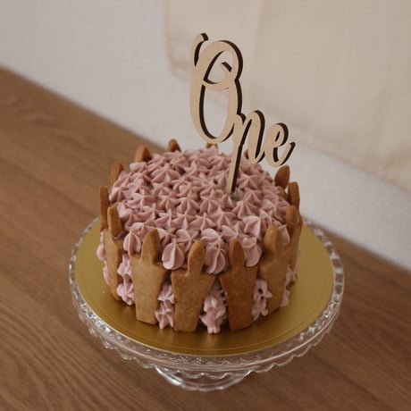 【こまちカフェ店頭受け取り】スマッシュケーキ A ろうそくクッキー 12㎝