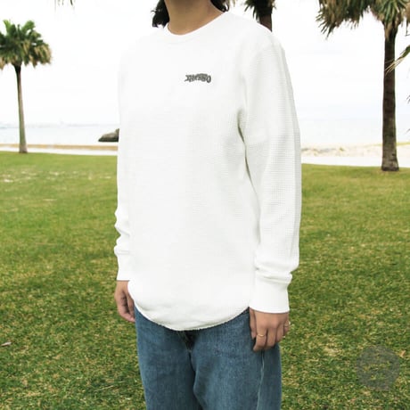 Heavy Weight Waffle L/S Tee - White