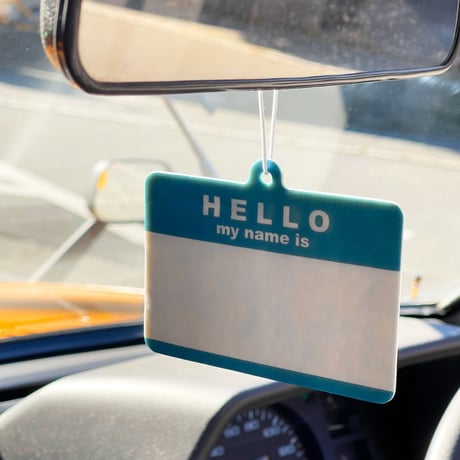 "HELLO" PAPER AIR FRESHENER / NEW CAR