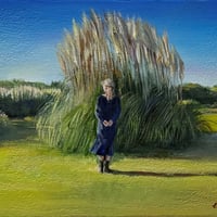 長内絵海　「秋高く」 　F3号　　Osanai Emi   (22.0×27.3cm)