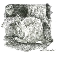 森 水翔　「森の中にお家があるの」　14.8×10.0cm  　Mori Mizuha 「There's a little house in the forest.」