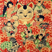 中村 あや子 「招き猫とお友達」  F4号     Nakamura  Ayako    (33.3×24.2cm)