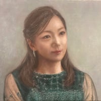 河菜直子   「まなざし」 F3号   　Kawana  Naoko　　27.0×22.0cm