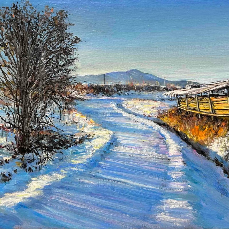 亀山裕昭「稲架屋（はざや）」F4号 Kameyama Hiroaki (24.2×33.3