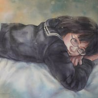 徳田明子「アオハル」 F6号　Tokuda  Akiko  「adolescent」 (31.8×41.0cm)