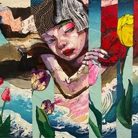 荒木名月「地平線に寝返る」 F15号 Araki Natsuki 「Turning to