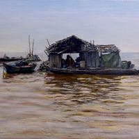 亀山裕昭 「漂」 F4号　　Kameyama Hiroaki  (24.2×33.3cm)
