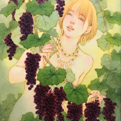 松平一民   「黄泉醜女」(ヨモツシコメ)  F4号      Matsudaira Kazutami   「woman from the netherworld」　33.3×24.2cm