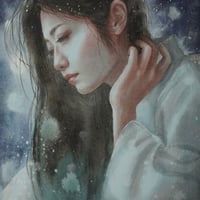 徳田明子　「雪 女」　F2号　24.0×19.0cm