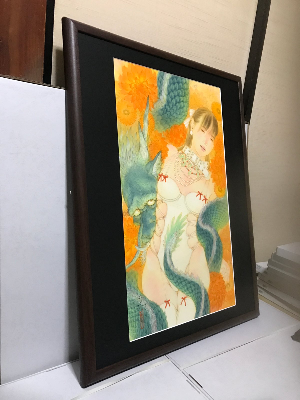 龍と泉　絵画 龍と泉絵画