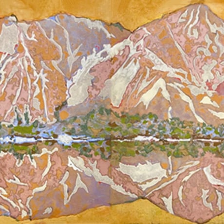 村尾優華 「鏡の山」 W0号　Murao  Yuhka 「A Mountain reflected in a Mirror」 (14.0×18.0cm ×2点)