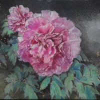 北川安希子 「花見ーパンダ」 F6号 Kitagawa Akiko 「herry Blo