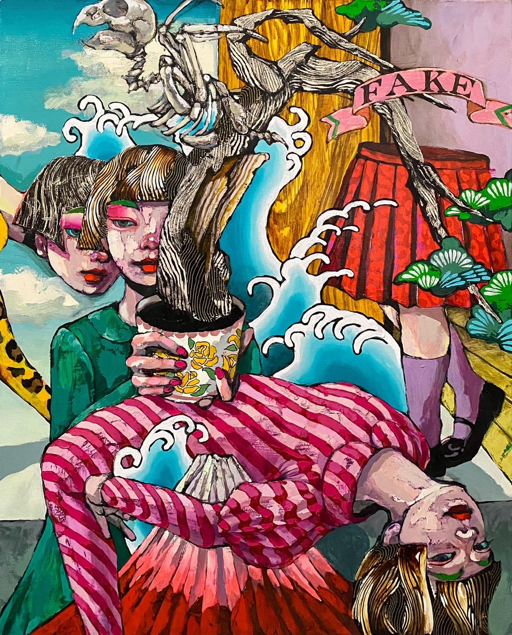 荒木名月「地平線に寝返る」 F15号 Araki Natsuki 「Turning to