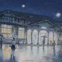 棚町宜弘 「秋雨に包まれて」  F4号  Tanamachi Yoshihiro 「Enveloped in autumn rain」  (24.2×33.3cm)
