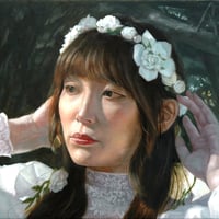 鈴木真治 「髪飾り」F3号   Suzuki  Shinji   (22.0×27.3cm)   「hair ornaments」