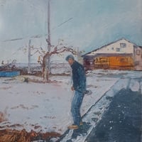 齋藤 大  「雪景色」  F3号　 Saito Dai　 　(27.3×22.0cm)