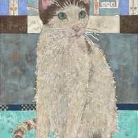 加藤雄大 「猫とクリムトと」 F1号　 Kato Takehiro　22.0×16.0cm
