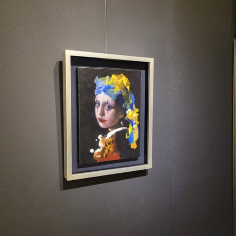 松原修平「真珠の耳飾りの少女 〜フェルメール〜」F4号　MATSUBARA  SHUHEI「Girl with a Pearl Earring by Vermeer」(33.3×24.2cm)