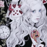 遅野井梨絵「不思議の国のアリス」P4号　　Osonoi  Rie　「Alice in Wonderland」　  (33.3×22.0cm)