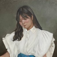 長内絵海「読む姿」 P8号　　Osanai Emi  「the figure of a reader」 (45.5×33.3cm)